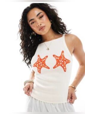 ASOS sea star knit top Large